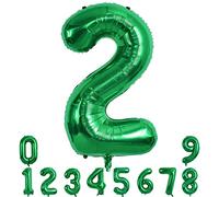 TONIFUL Grand ballon numérique en forme de chiffre de 0 à 9 de 101,6 cm, vert foncé, décorations de fête d'anniversaire, mariage, fête prénuptiale, fiançailles, séance photo, anniversaire de mariage