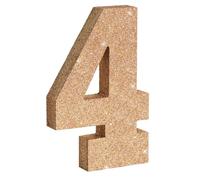 TONIFUL Lot de 1 pièce maîtresse de table en bois à paillettes pour anniversaire, remise de diplôme, fête prénuptiale, Nouvel An, anniversaire de mariage - 19,8 cm - Doré champagne