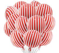 TONIFUL Lot de 30 grands ballons ronds à l'hélium en mylar pour anniversaire, mariage, fête prénatale, anniversaire de mariage, fiançailles - 45,7 cm - rouge/blanc