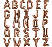 TONIFUL Lot de 52 ballons en mylar avec lettre de l'alphabet personnalisable pour Thanksgiving, anniversaire, célébration, remise de diplôme - 40,6 cm - Marron