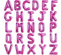 TONIFUL Lot de 52 ballons roses en forme de lettres de A à Z - 40,6 cm - Personnalisables - En mylar - Créez votre propre bannière pour anniversaire, célébration, remise de diplôme, fournitures de