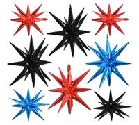 TONIFUL Lot de 8 grands ballons en aluminium Mylar pour toile de fond de fête, Noël, Nouvel An, anniversaire, mariage, fête prénatale, anniversaire de mariage - Noir/rouge/bleu marine