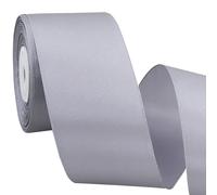 TONIFUL Rouleau de ruban de satin argent de 5cm x 22M de large pour travaux manuels, chaises, emballages cadeaux, cartes d'invitation, nœuds floraux, mariage, décoration de voiture