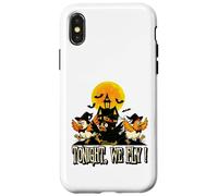 Tonight We Fly Funny Chicken Witches Halloween Humor Coque pour iPhone X/XS