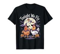 Tonight We Fly Halloween Funny Poulets Coqs Sorcières T-Shirt