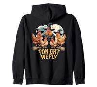 Tonight We Fly Motif sorcière Halloween Sweat à Capuche