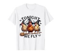 Tonight We Fly Poulet Sorcière Amusante Volaille Halloween Vibes T-Shirt