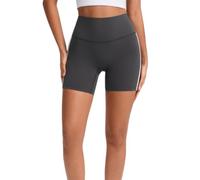 TONINMM Short De Sport Femme Legging Taille Haute avec Empiècements Latéraux Contrastés, Coupe Mi-Cuisse, Idéal pour Le Cyclisme Et L'Entraînement-gris-10