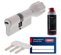 ToniTec Abus EC-660 Cylindre de porte + carte de propriété et 3 clés Débrayable Fermeture différente Cylindre double et à bouton Spray d'entretien de 50 ml de ToniTec fourni
