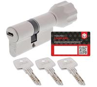 ToniTec ABUS EC550 Serrure de porte avec 3 clés, cylindre de serrure à bouton identique, taille 60/40 K mm, avec carte de code