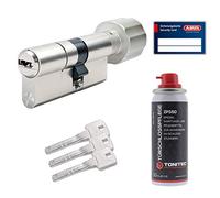 ToniTec Kit de serrure de porte Abus Bravus 2000 MX, avec carte de sécurité, cylindre de serrure modulaire, fermeture identique N&G, 3 clés et spray d'entretien ToniTec - Taille 30/40 K