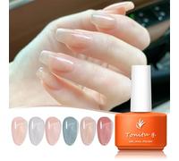 Tonitu G 7ml Kit Vernis à Ongles Semi permanent 6 Couleurs Doux Nude Sheer Rose Rouge Sarcelle Transparent Gel UV/LED Idéal pour Manucure Salon DIY à Domicile Parfait comme Cadeau