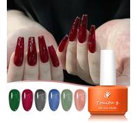 Tonitu G 7ml Kit Vernis à Ongles Semi permanent 6 Couleurs Vert, Bourgogne, Charbon, Bleu Cobalt, Olive, Terre Cuite Gel UV/LED Idéal pour Manucure Salon DIY à Domicile Parfait comme Cadeau