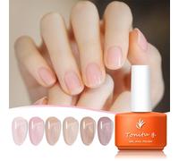 Tonitu G 7ml Kit Vernis à Ongles Semi permanent 6 CouleursRose pâle Nude doux Rose poussiéreux Pêche Mauve Taupe Gel UV/LED Idéal pour Manucure Salon DIY à Domicile Parfait comme Cadeau