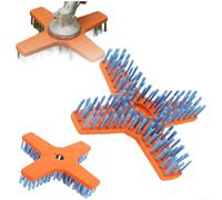 TONIXY 1 brosse de tondeuse à gazon en nylon pour le nettoyage de la route, balayeuse d'extérieur avec adaptateur, poils robustes pour enlever les débris, orange, 25,5 x 25,5 cm (C)