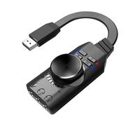 TONIXY 1 carte son virtuelle USB externe 7.1 canaux, adaptateur audio de jeu sans pilote pour PC, appareil noir léger pour jeux FPS Battle Royale