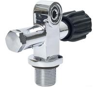 TONIXY 1 ensemble de vanne de réservoir double de plongée sous-marine, compatible DIN/Yoke 3500 psi, laiton chromé, filetage G3/4, libération de sécurité, noir, pour plongée profonde (valve gauche)