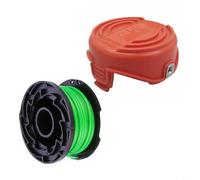 TONIXY 1 lot de bobine de fil et capuchon de recouvrement, pour Blackdecker Gl7033 Gl8033 Gl9035, 6 m x 2 mm, pièces de rechange très résistantes, pour pelouse de jardin