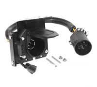 TONIXY Adaptateur de câblage plat 7 voies et 4 voies pour Ford Dodge pour Jeep Harnais de remorquage double sortie avec couvercle anti-poussière Connecteur en plastique noir pour RV Camping Remorquage