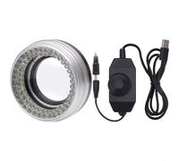 TONIXY Anneau lumineux pour microscope avec 72 LED, luminosité réglable de 20 à 100 %, boîtier en métal, diamètre intérieur de 45 mm pour réparation d'inspection monoculaire stéréo