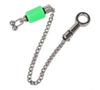 TONIXY Bobines de pêche à la carpe en acier inoxydable avec clips métalliques renforcés, alarme de touche, sangle de poids, pour canne à pêche, accessoire d'extérieur, rouge (vert)