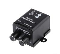 TONIXY Bouton de contrôle du volume pour caisson de basses de voiture pour réglage du niveau RCA compatible avec égaliseur stéréo de voiture et systèmes de croisement - Coque noire