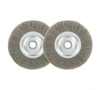 TONIXY Brosse en fil d'acier inoxydable serti de 12,7 cm - Trou de 16 mm pour meuleuse d'établi - Pour ébavurage, polissage et élimination de la rouille