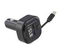 TONIXY Câble de charge pour véhicule 38 W avec PD 30 W et QC30 Charge rapide, double sortie USB pour sièges avant et arrière, rallonge de 70 cm, appels mains libres, lumières LED à commande vocale