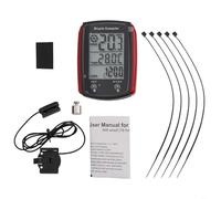 TONIXY Compteur de vitesse filaire pour vélo avec écran LCD étanche pour vélo de route et VTT Rétroéclairage facile à installer Ordinateur de cyclisme ABS 60 x 45 x 20 mm Noir Rouge Blanc (rouge)