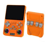 TONIXY Console de jeu portable rétro avec WiFi multijoueur, système open source, design ABS portable de 83 pouces pour les jeux de voyage et les joueurs nostalgiques, noir (orange)