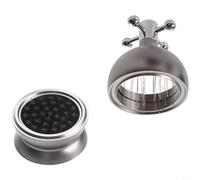 TONIXY Distributeur de café réglable de 51 mm avec deux roulements, niveleur de marc d'expresso semi-circulaire pour barista, acier inoxydable 304 et alliage d'aluminium, noir (gris)