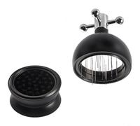 TONIXY Distributeur de café réglable de 51 mm et tamper avec deux roulements, niveleur de marc d'expresso semi-circulaire pour barista, acier inoxydable 304 et alliage d'aluminium, noir