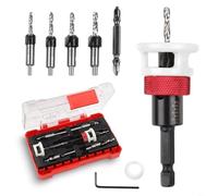 TONIXY Foret conique HSS M2 avec butée de profondeur réglable et bague de limite pour le travail du bois avec clé hexagonale, embout de tournevis