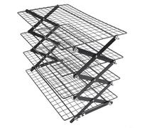 TONIXY Grille de refroidissement pliable, pour la cuisson, empilable, 2, 3, 4 niveaux, cadre en fer, économie d'espace, refroidissement efficace, facile à nettoyer (quatre couches)