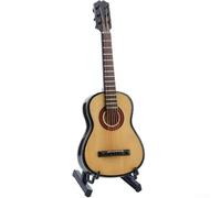 TONIXY Guitare acoustique miniature en bois, 15 cm, petite réplique classique avec support, pour décoration de maison, bureau ou salle de musique (bois)