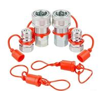 TONIXY ISO7241A Coupleurs hydrauliques à connexion rapide NPT1/2 NPT1/4 NPT3/8 avec bouchon anti-poussière pour une sécurité et une efficacité maximales Ensemble d'accouplement rapide (NPT1/2)