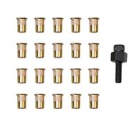 TONIXY Kit de 21 outils de rechange pour écrous à rivets, M5, M10 galvanisé fileté, moleté plat, zinc, pour projets de fixation en métal (M10, 20 pièces)