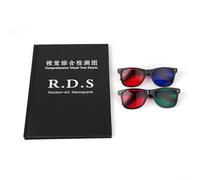 TONIXY Livre de test visuel avec stéréogramme à points aléatoires pour astigmatisme et daltonisme, comprend 2 paires de lunettes pour un examen détaillé des yeux