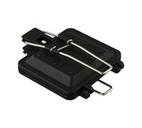 TONIXY Lot de 1 moule à sandwich anti-adhésif avec poignée pliable, double face pour camping en plein air, alliage d'aluminium et acier inoxydable, noir