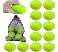 TONIXY Lot de 12 balles de pickleball en mousse silencieuses pour pratique intérieure et extérieure, balles de décompression en polyuréthane souple, sans danger pour la maison, la salle de sport, le