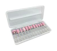 TONIXY Lot de 12 têtes de meulage en céramique, pour outils rotatifs, forets abrasifs à tige de 2,35 mm, pour polissage, gravure, coupe des ongles, compatible avec mini meuleuses (coque transparente)