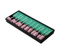 TONIXY Lot de 12 têtes de meulage en céramique, pour outils rotatifs, forets abrasifs à tige de 2,35 mm, pour polissage, gravure, coupe des ongles, compatible avec les mini meuleuses (noir et vert)