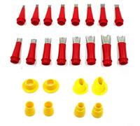 TONIXY Lot de 16 applicateurs de buse de calfeutrage en acier inoxydable avec bases, kit d'outils de finition pour joint de porte d'évier de salle de bain, cuisine, joint d'étanchéité et décoration