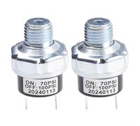 TONIXY Lot de 2 pressostat de compresseur d'air 70-100 psi 6,35 mm NPT 20 A en alliage d'aluminium, contrôle automatique pour systèmes de suspension d'air 12 V/24 V CC