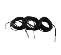 TONIXY Lot de 3 sondes numériques de capteur de température, câble en acier inoxydable étanche de 5 m, plage de -55 °C à 125 °C pour thermostats industriels, réfrigérateurs, entrepôts et