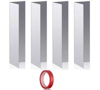 TONIXY Lot de 4 protections d'étanchéité pour porte de garage, 15 x 4,3 cm, bande en aluminium résistant aux intempéries pour portes et fenêtres avec ruban adhésif double face inclus