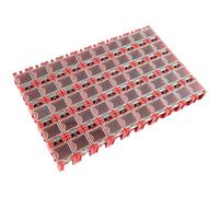 TONIXY Lot de 50 boîtes de rangement en plastique pour résistances SMD, condensateurs, fermeture à lèvre, kit de rangement pour pièces électroniques en plusieurs couleurs (rouge)