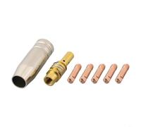 TONIXY Lot de 7 consommables de pointe de contact de soudage Mig 0,6/0,8/0,9/1,0/1,2 mm pour lampe torche Mb15 15Ak, comprend buse et support, compatible avec Rilon Riland Jasic Mitech Chiry (0,8 mm)