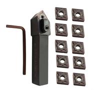 TONIXY MCSNL1616H12 Porte-outils de tour en carbure pour tournage CNC avec 10 inserts en carbure CNMG120408, tige de 16 mm