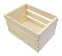 TONIXY Panier de rangement en bois de pin pour accessoires miniatures, boîte de rangement rustique pour maison de poupée avec finition naturelle, idéale pour les travaux manuels et la présentation de